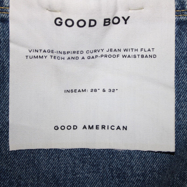 Good American Good Boy NEW $139 Sz 15 Medium Denim Curvy Denim Tummy Tech Jeans