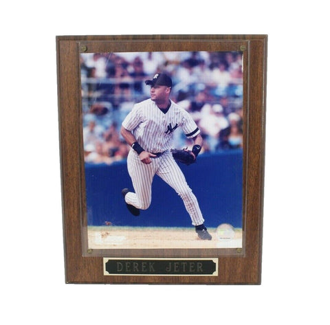 Derek Jeter 2001 Action Photo Under Plastic MLB DB19258487 Wood Plaque
