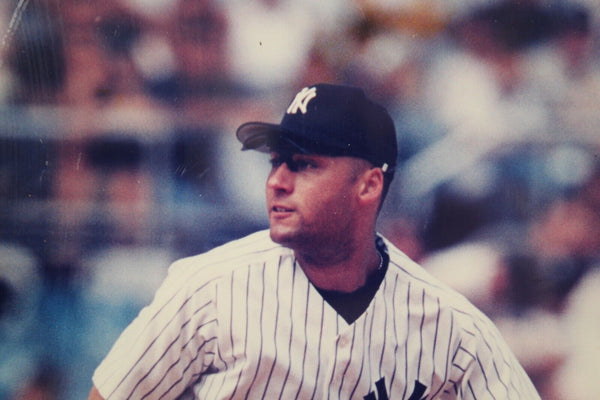 Derek Jeter 2001 Action Photo Under Plastic MLB DB19258487 Wood Plaque