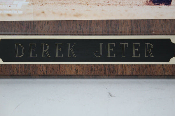 Derek Jeter 2001 Action Photo Under Plastic MLB DB19258487 Wood Plaque