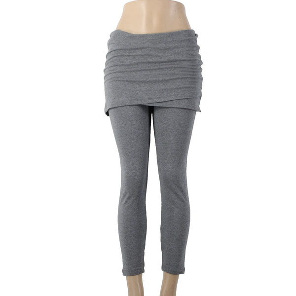 Cabi Pant Sz M x 27 Gray Pull On Modal Cotton Spandex Skort Skirt Skirted Pant