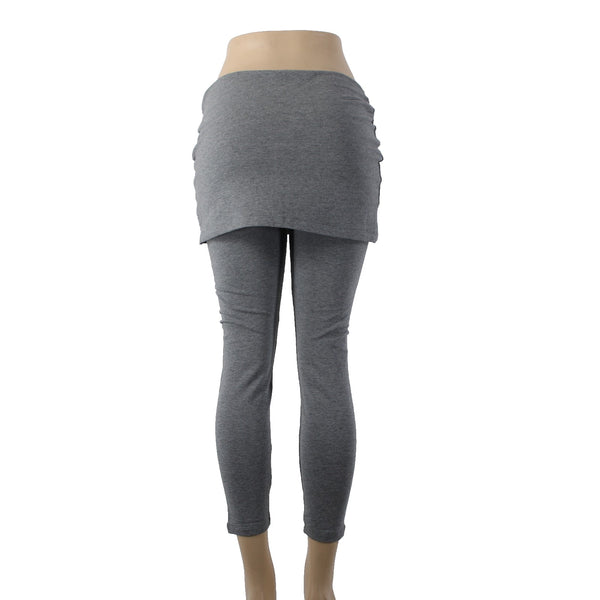 Cabi Pant Sz M x 27 Gray Pull On Modal Cotton Spandex Skort Skirt Skirted Pant