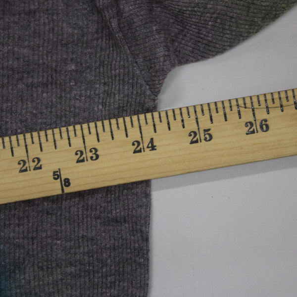 Chaser Sz S Gray Blue Purple V Neck Crop Tie Dye 3/4 Sleeve Polyester Cotton Top
