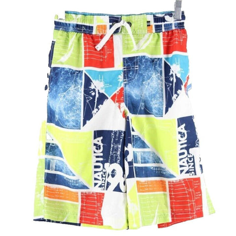 Nautica NEW Sz L White Multi UV Performance 100% Polyester Shorts