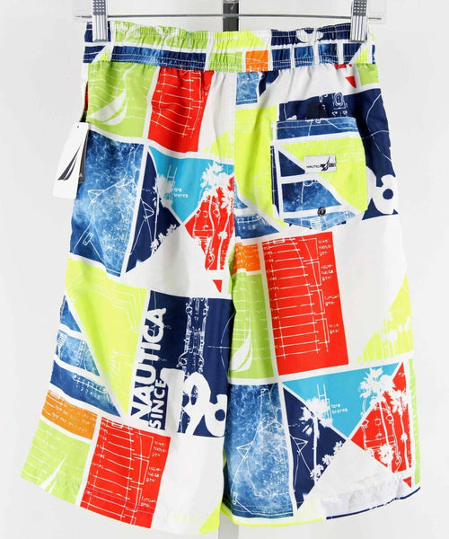 Nautica NEW Sz L White Multi UV Performance 100% Polyester Shorts