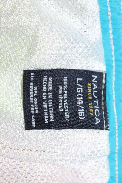 Nautica NEW Sz L White Multi UV Performance 100% Polyester Shorts
