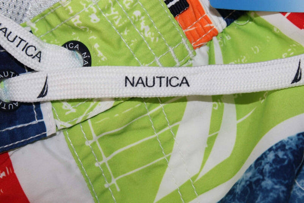 Nautica NEW Sz L White Multi UV Performance 100% Polyester Shorts