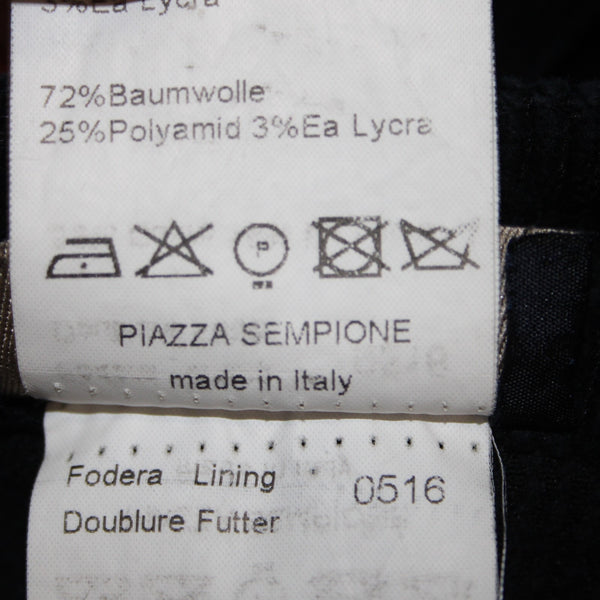 Piazza Sempione Pant Sz 38 x 28 Black Corduroy Pockets Cotton Nylon Pant