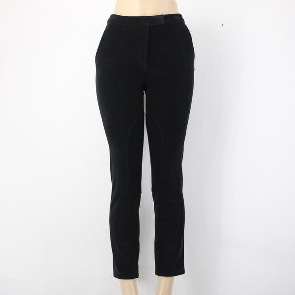Piazza Sempione Pant Sz 38 x 28 Black Corduroy Pockets Cotton Nylon Pant