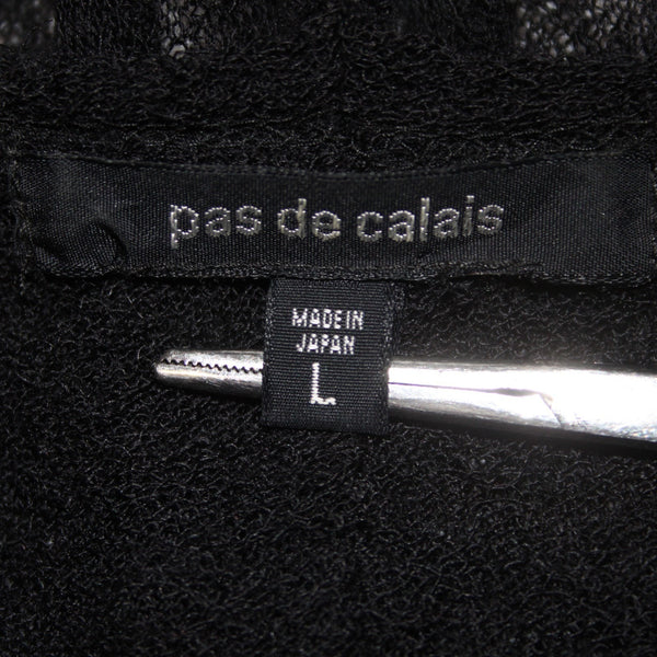 Pas De Calais Wrap Sweater Sz L Black No Fabric Label Wrap Sweater