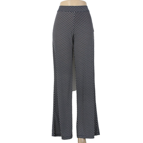 Max Edition Pant NEW $68 Sz M x 35 Navy Blue White Elastic Waist Wide Poly Pant