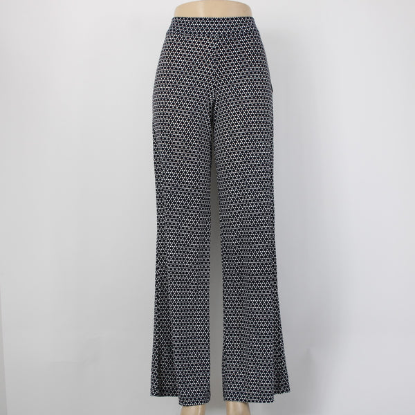 Max Edition Pant NEW $68 Sz M x 35 Navy Blue White Elastic Waist Wide Poly Pant