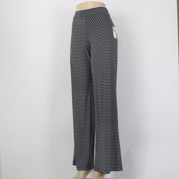 Max Edition Pant NEW $68 Sz M x 35 Navy Blue White Elastic Waist Wide Poly Pant