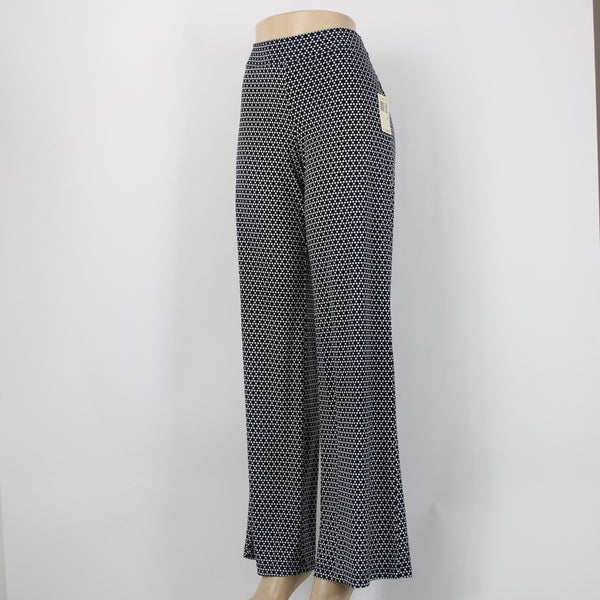 Max Edition Pant NEW $68 Sz M x 35 Navy Blue White Elastic Waist Wide Poly Pant