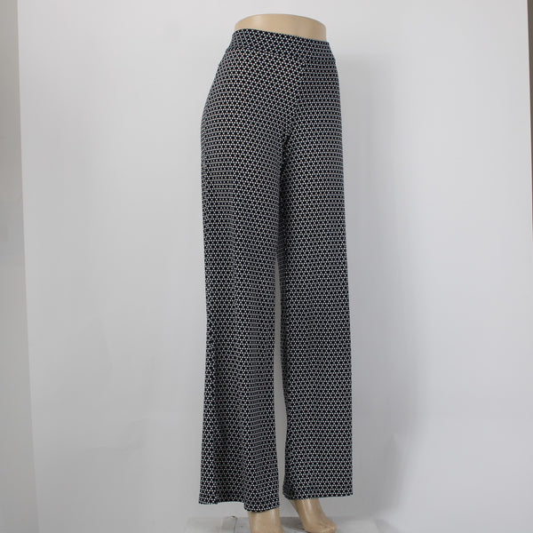 Max Edition Pant NEW $68 Sz M x 35 Navy Blue White Elastic Waist Wide Poly Pant
