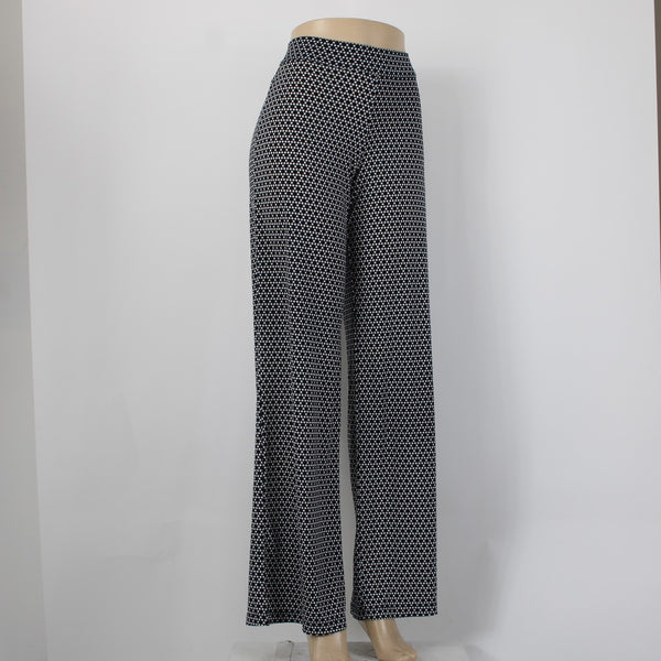 Max Edition Pant NEW $68 Sz M x 35 Navy Blue White Elastic Waist Wide Poly Pant