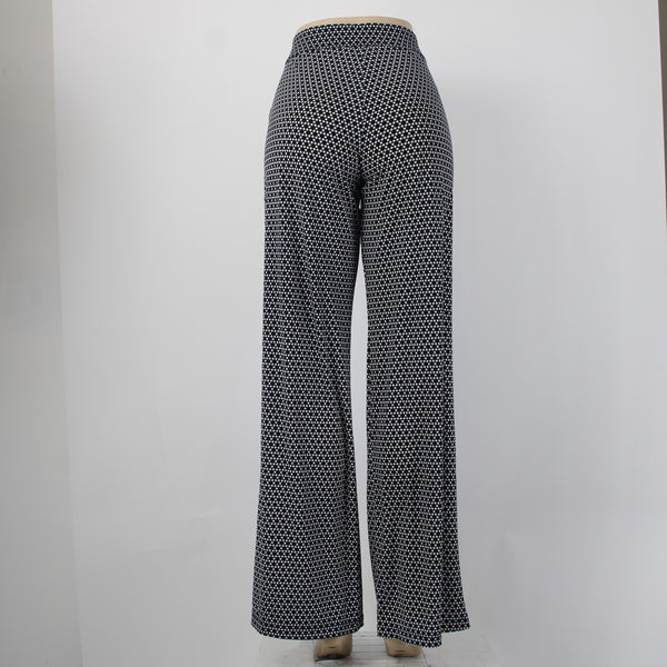 Max Edition Pant NEW $68 Sz M x 35 Navy Blue White Elastic Waist Wide Poly Pant