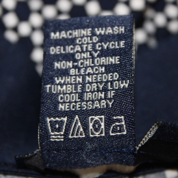 Max Edition Pant NEW $68 Sz M x 35 Navy Blue White Elastic Waist Wide Poly Pant