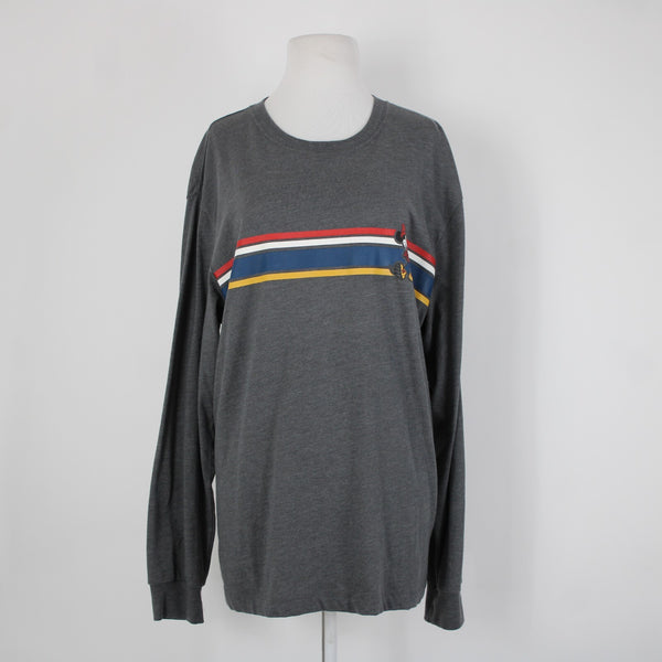 Gap NEW $35 Disney Sz L Gray Multi Color Mickey Mouse Relaxed Fit Cotton Top