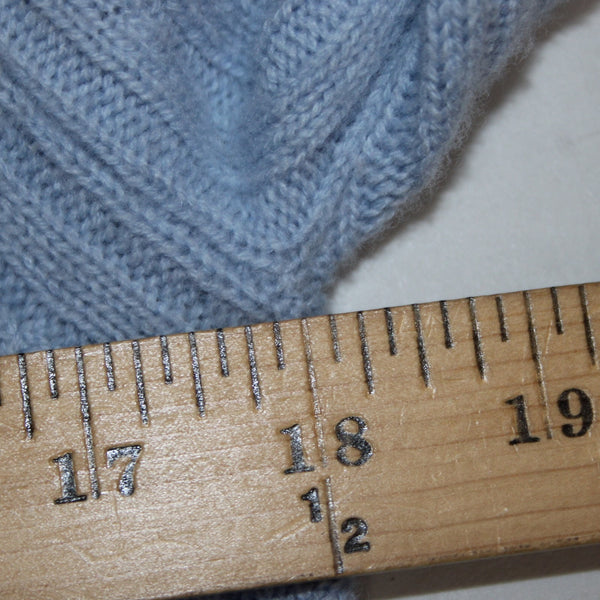 Saks Fifth Avenue Sweater Sz M Blue Turtleneck Ribbed Knit Wool Cashmere Sweater