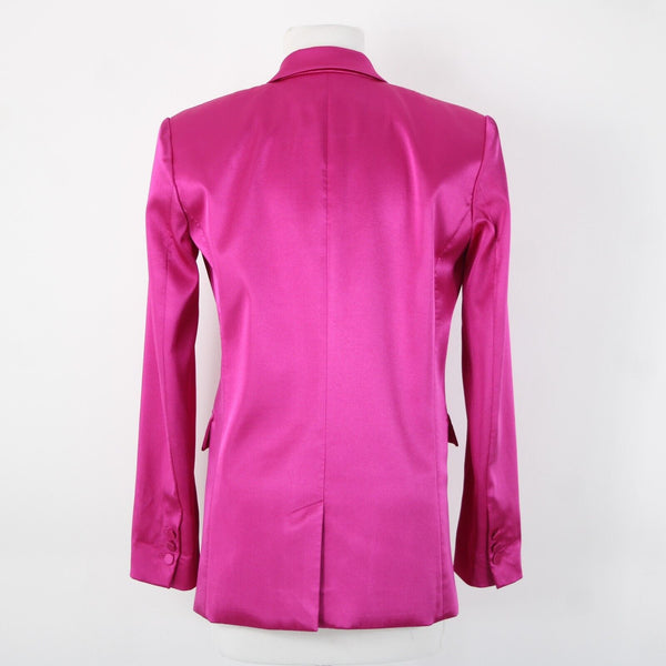 Frame Sz 0 Magenta Pink Collared Pockets Lined Polyester Spandex Blazer Jacket