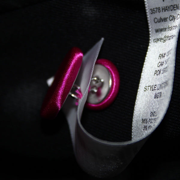 Frame Sz 0 Magenta Pink Collared Pockets Lined Polyester Spandex Blazer Jacket