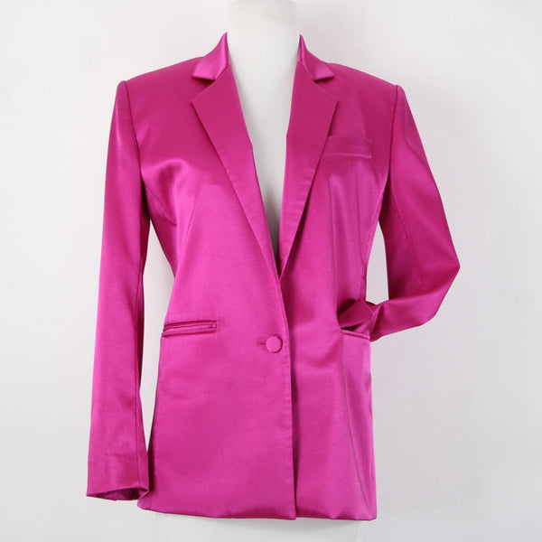 Frame Sz 0 Magenta Pink Collared Pockets Lined Polyester Spandex Blazer Jacket