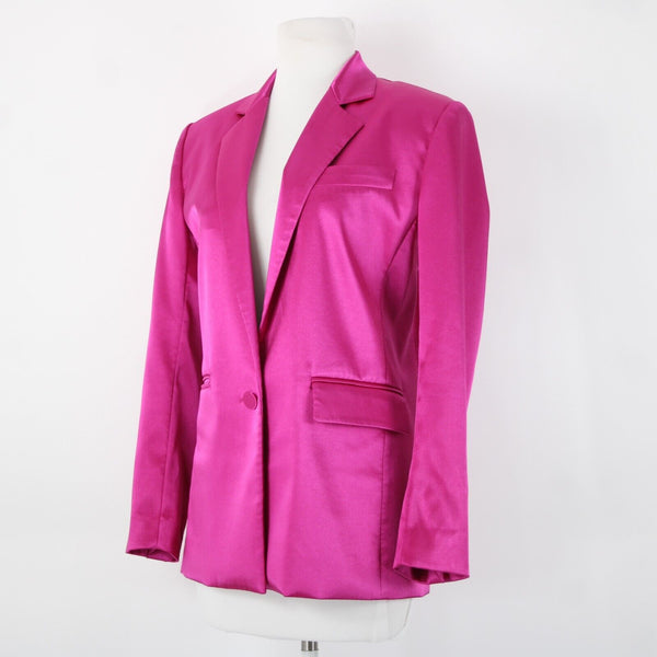 Frame Sz 0 Magenta Pink Collared Pockets Lined Polyester Spandex Blazer Jacket