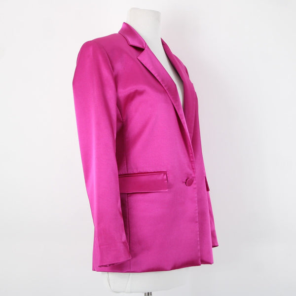 Frame Sz 0 Magenta Pink Collared Pockets Lined Polyester Spandex Blazer Jacket
