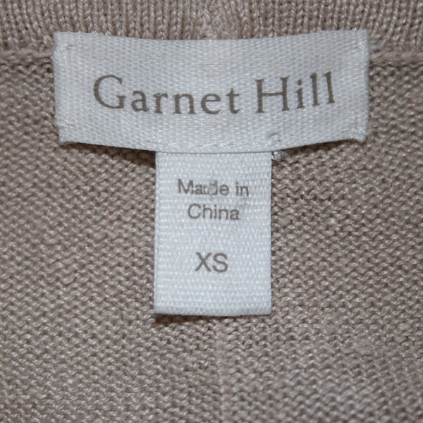 Garnet Hill Cardigan Sweater Sz XS Tan Brown Loose Neck Line Buttons 100% Linen
