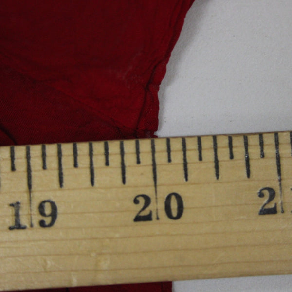 Johnny Was Top Sz M Red Embroidered Sheer Half Buttons 100% Cupio Rayon Top