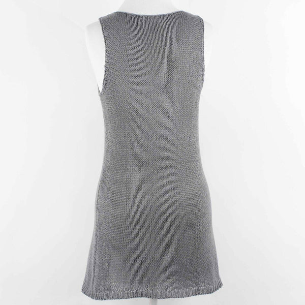 Vertigo Sz S Gray Beaded Sequin Open Knit Sleeveless Acrylic Nylon Top