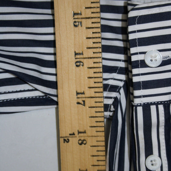 Equipment Sz XS Navy Blue White Striped Collared Cotton? Shirt Tunic Dress