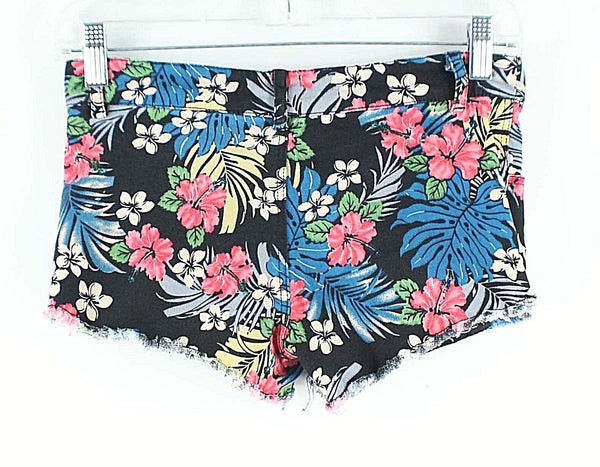 Blue Kiss S x 2 Black Blue Pink Multi Cotton Polyester Spandex Cut Off Shorts