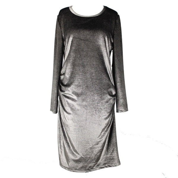 Rachel Roy NEW $109 Sz XL November Gold Black Ruceing Long Sleeve Bodycon Dress