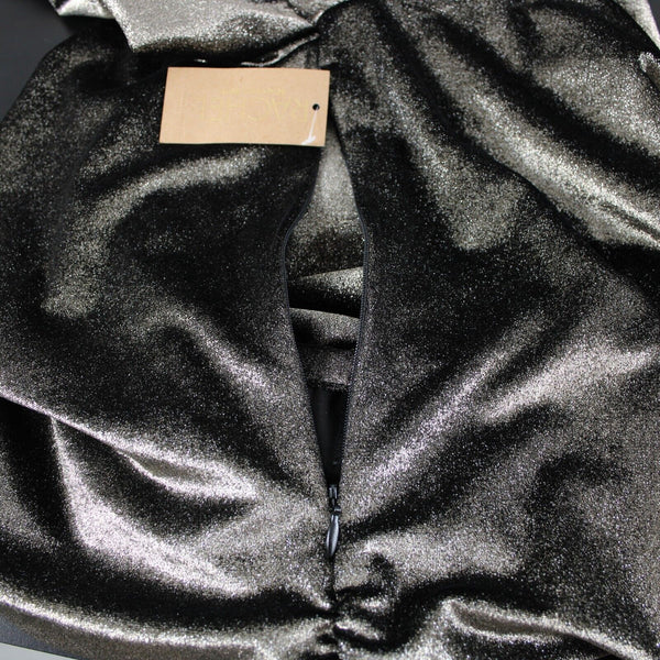 Rachel Roy NEW $109 Sz XL November Gold Black Ruceing Long Sleeve Bodycon Dress