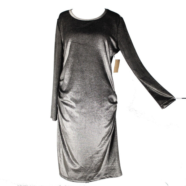 Rachel Roy NEW $109 Sz XL November Gold Black Ruceing Long Sleeve Bodycon Dress