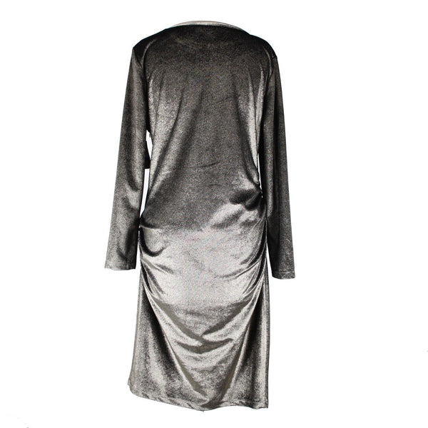 Rachel Roy NEW $109 Sz XL November Gold Black Ruceing Long Sleeve Bodycon Dress