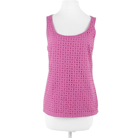 New York And Company Sz L Magenta Pink 100% Cotton Tank Top