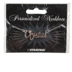 CRYSTAL NEW Name Silvertone Rhinestone 14.5" w 4.5" Multi Ring Ext Necklace