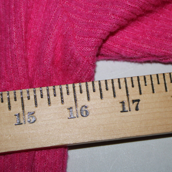 Amadi Sz XS Pink V Neck Ribbed Crop Long Sleeve Rayon Polyester Spandex Top