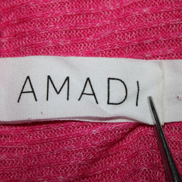 Amadi Sz XS Pink V Neck Ribbed Crop Long Sleeve Rayon Polyester Spandex Top