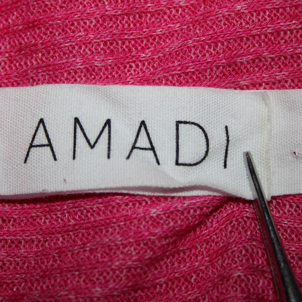 Amadi Sz XS Pink V Neck Ribbed Crop Long Sleeve Rayon Polyester Spandex Top
