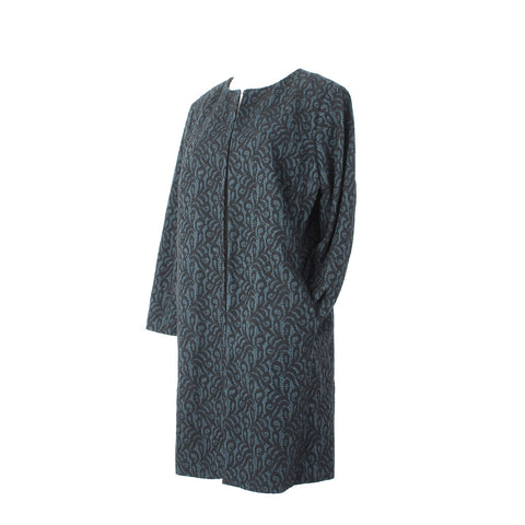 Talbots NEW $229 Sz 10 Teal Green Black Lace Over 3/4 Slv Mixed Media Lined Coat