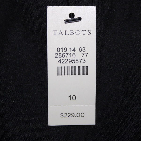 Talbots NEW $229 Sz 10 Teal Green Black Lace Over 3/4 Slv Mixed Media Lined Coat