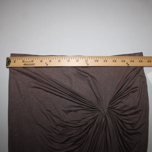 Stella Luce NEW Sz L Brown Knotted Ruched Asymmetrical Rayon Spandex Skirt