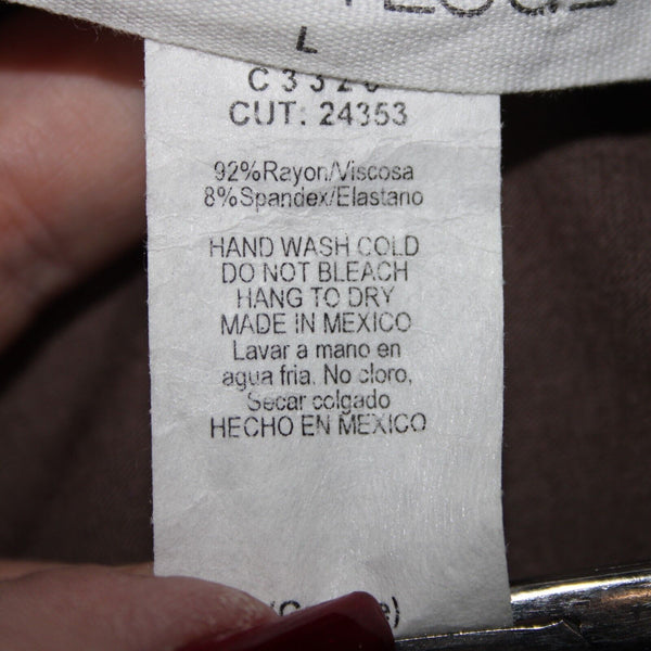 Stella Luce NEW Sz L Brown Knotted Ruched Asymmetrical Rayon Spandex Skirt