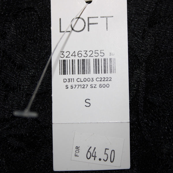 Loft NEW $65 Sz S Black Lace Lined Floral 100% Nylon Polyester Top