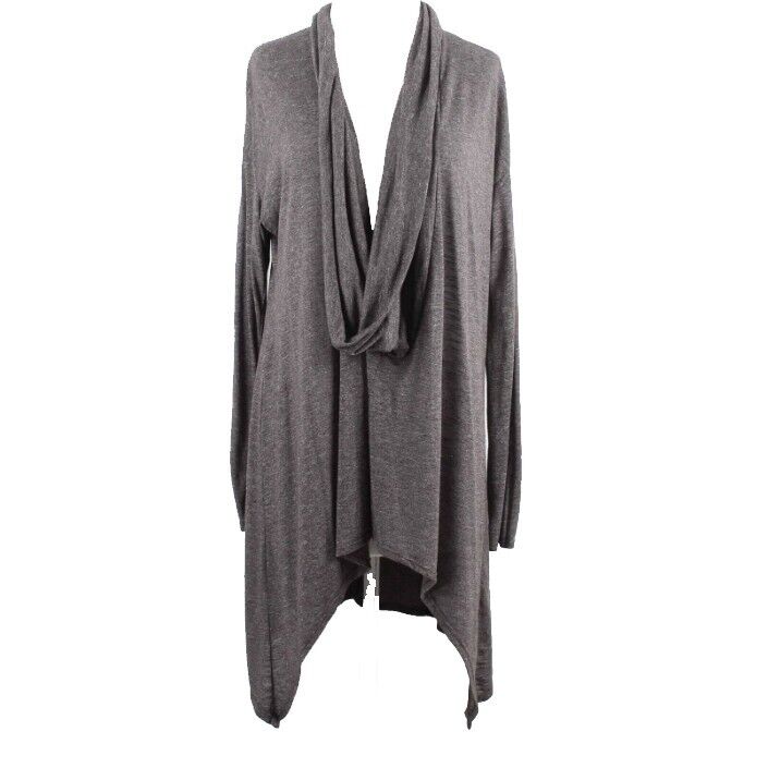 Michael Stars OS Heather Brown Cowl Hi Lo Asymmetric Viscose Poly Knit Top