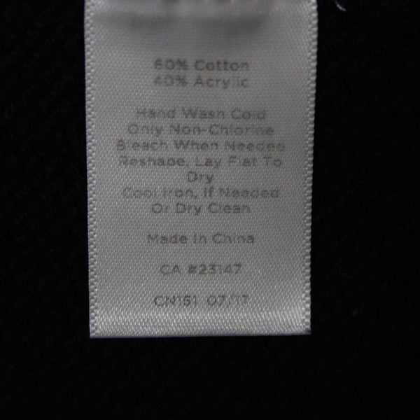 Talbots Sz S Navy Blue Multicolor Nordic Ski Style Cotton Acrylic Crew Sweater